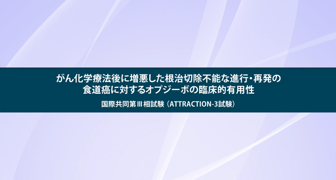 根治切除不能な進行・再発の食道癌に対するオプジーボの臨床的有用性 ―国際共同第Ⅲ相試験 (ATTRACTION-3試験) ―