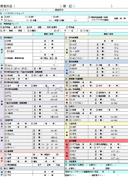 免疫チェックポイント阻害剤　投与チェックシート（基本版）